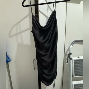 Zara Black Draped Mini Dress